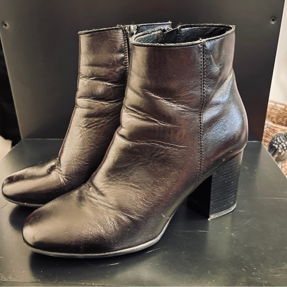 Women’s Black Leather Booties